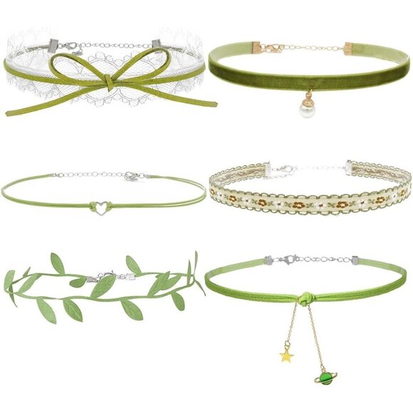 Jewelry - Women's Colorful Lace Necklace Set Velvet Pendant Multi Styles Gift